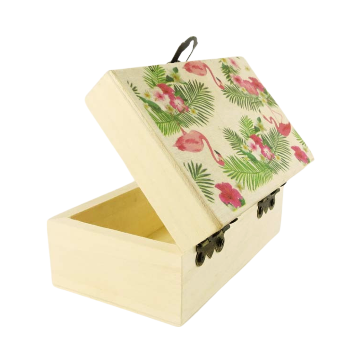 Caja de Madera rectangular Flamenco 18x8x13 cm Buinzoo