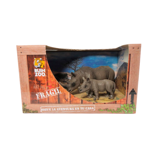 Set 2 Figuras de Animales Rinocerontes Buinzoo