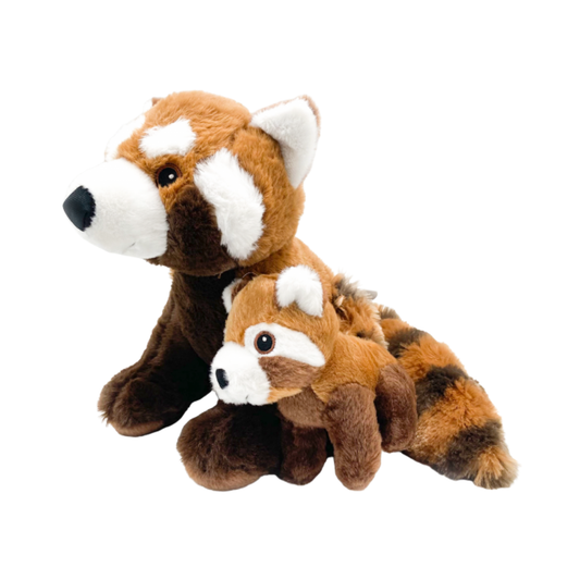 Peluche Panda Rojo Con Bebe 25 cm Buinzoo