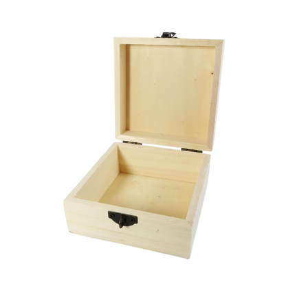 Caja Madera cuadrada Flamenco con cerradura 12x7cm Buinzoo