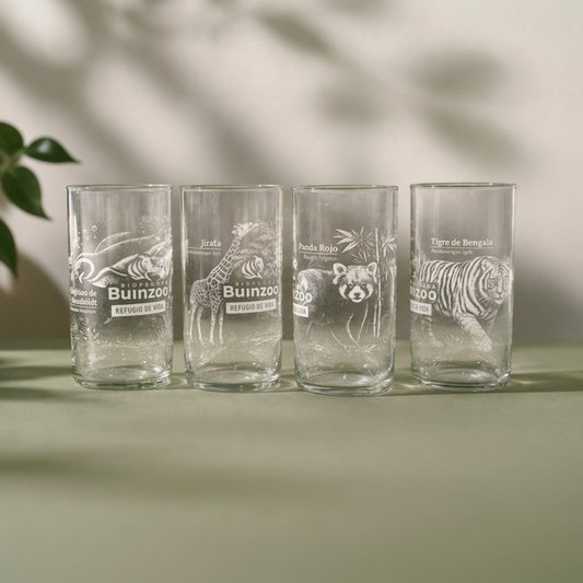 Set 4 Vasos de 500ml Animales del Bioparque Buinzoo
