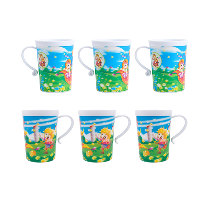Set de Tazas Plásticas Retro Cuentos Cumpleaños Noventero
