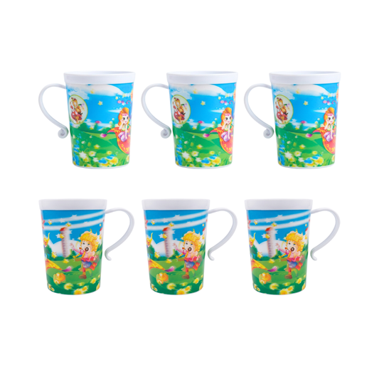 Set de Tazas Plásticas Retro Cuentos Cumpleaños Noventero