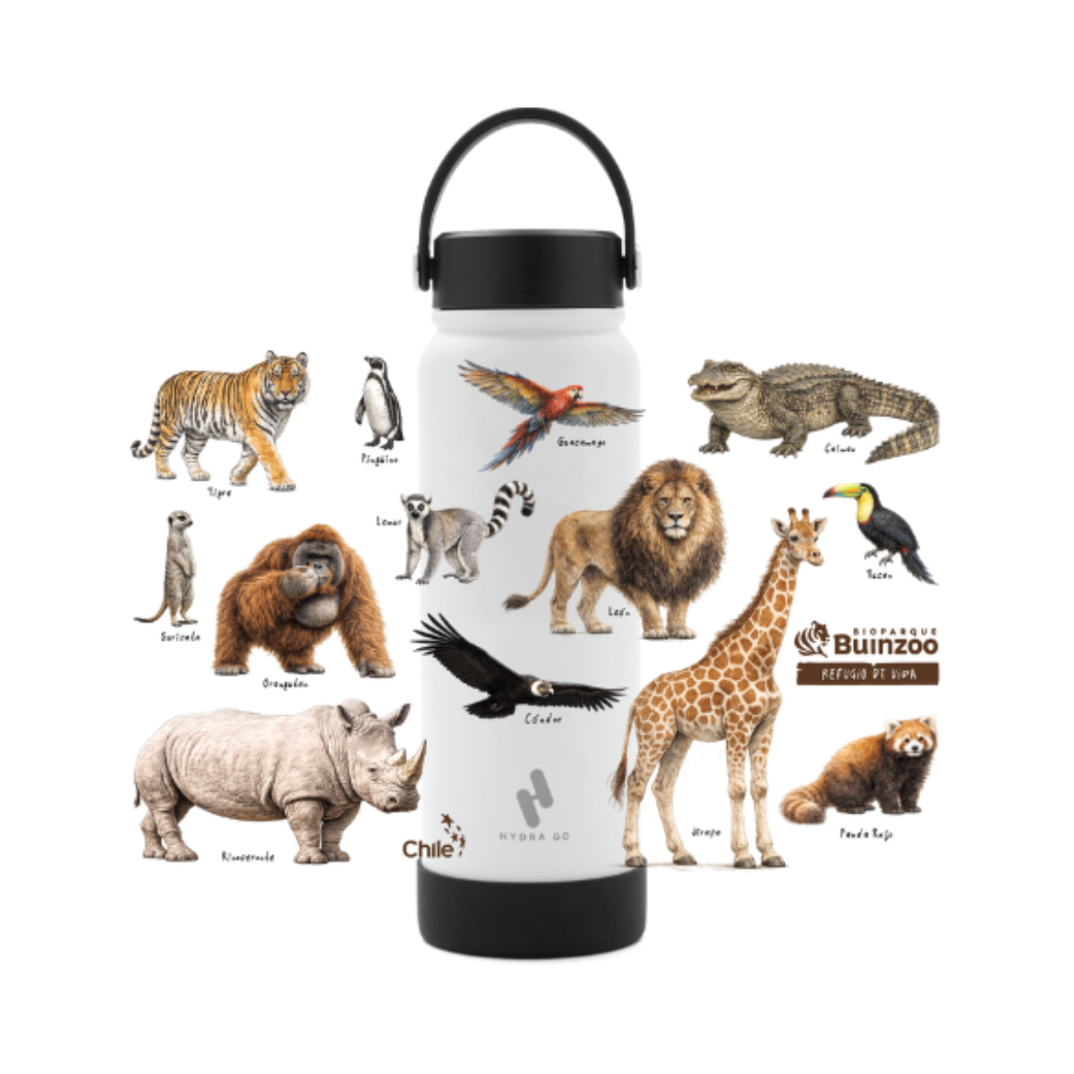 Botella Animales Refugio de Vida 740ml Buinzoo