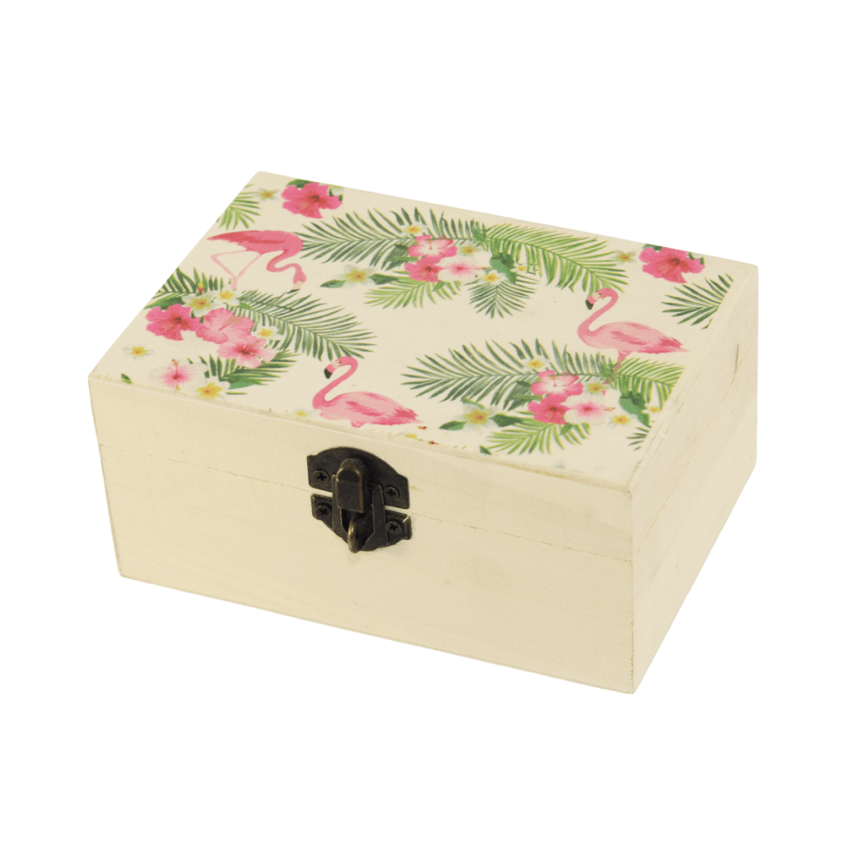 Caja de Madera rectangular Flamenco 18x8x13 cm Buinzoo