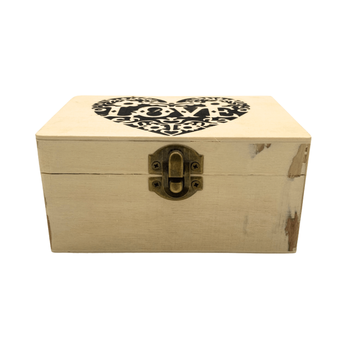 Caja de Madera Cuadrada Love 17x8x12 cm Buinzoo