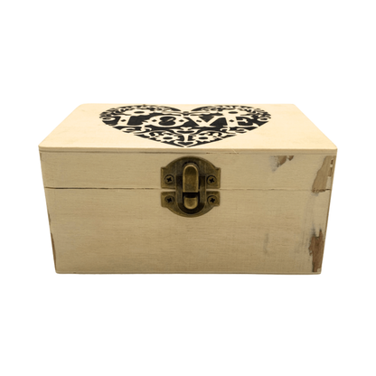 Caja de Madera Cuadrada Love 17x8x12 cm Buinzoo