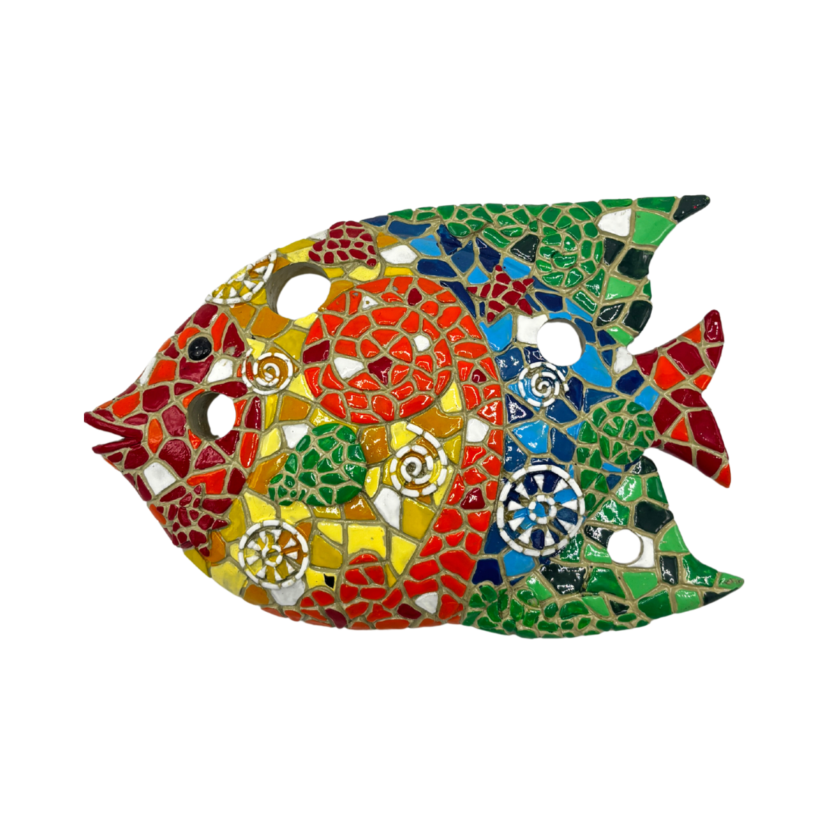Figura Decorativa Mosaico Pez Pared 10x12 cm Buinzoo