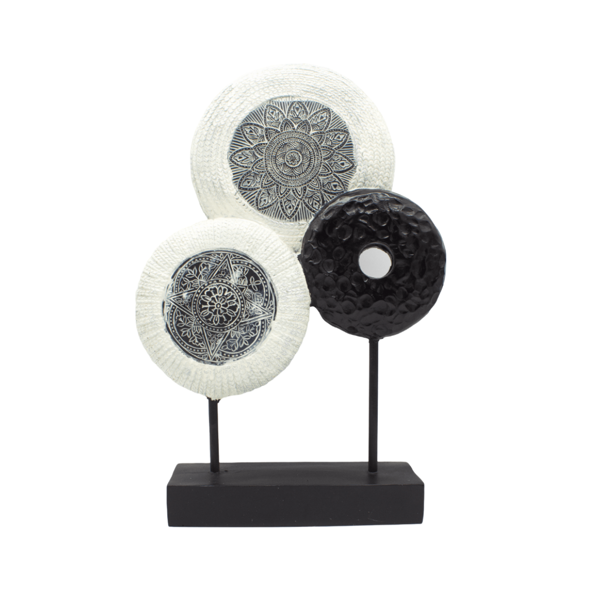 Figura pedestal Aros Tribales pequeño 43x28 cm Buinzoo