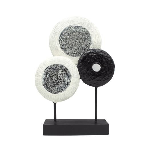 Figura pedestal Aros Tribales pequeño 43x28 cm Buinzoo