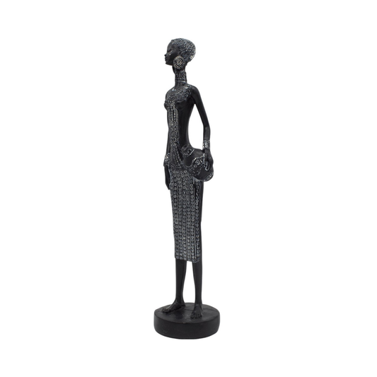 Figura Mujer Afro Alargada Vestido Largo 35x8 cm Buinzoo