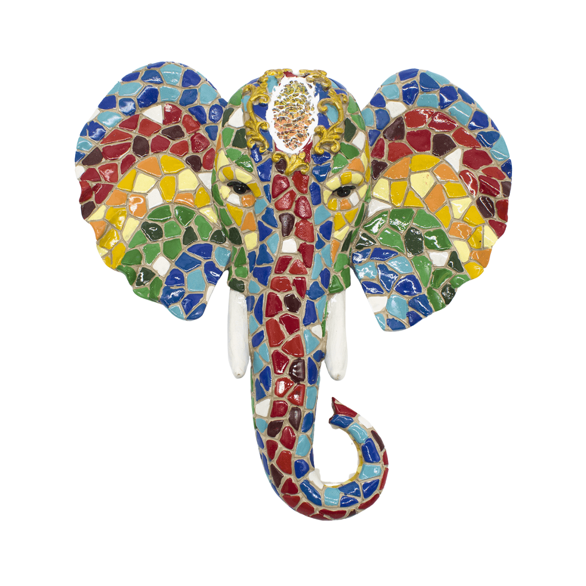 Figura Mural Mosaico Elefante 30x29 cm Buinzoo
