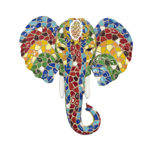 Figura Mural Mosaico Elefante 30x29 cm Buinzoo