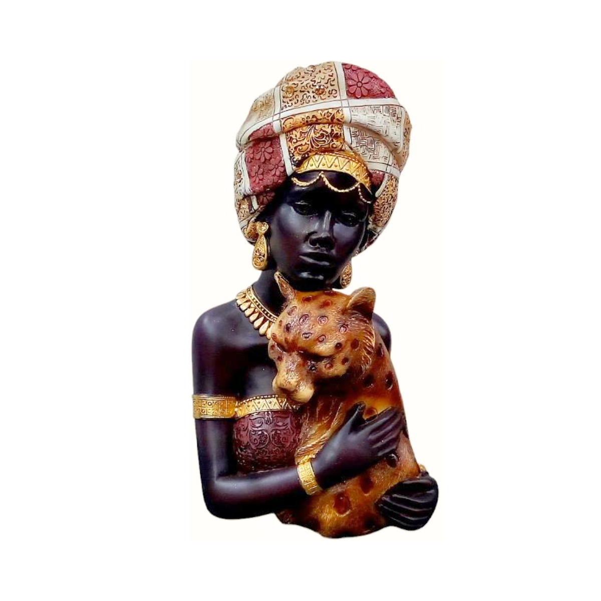 Figura Decorativa Africana con Jaguar Buinzoo