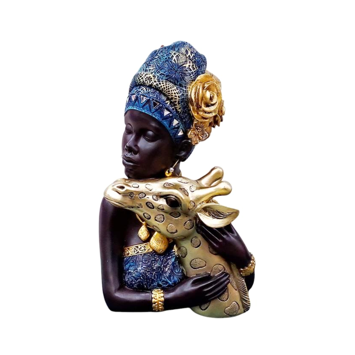 Figura Decorativa Africana con Jirafa Buinzoo