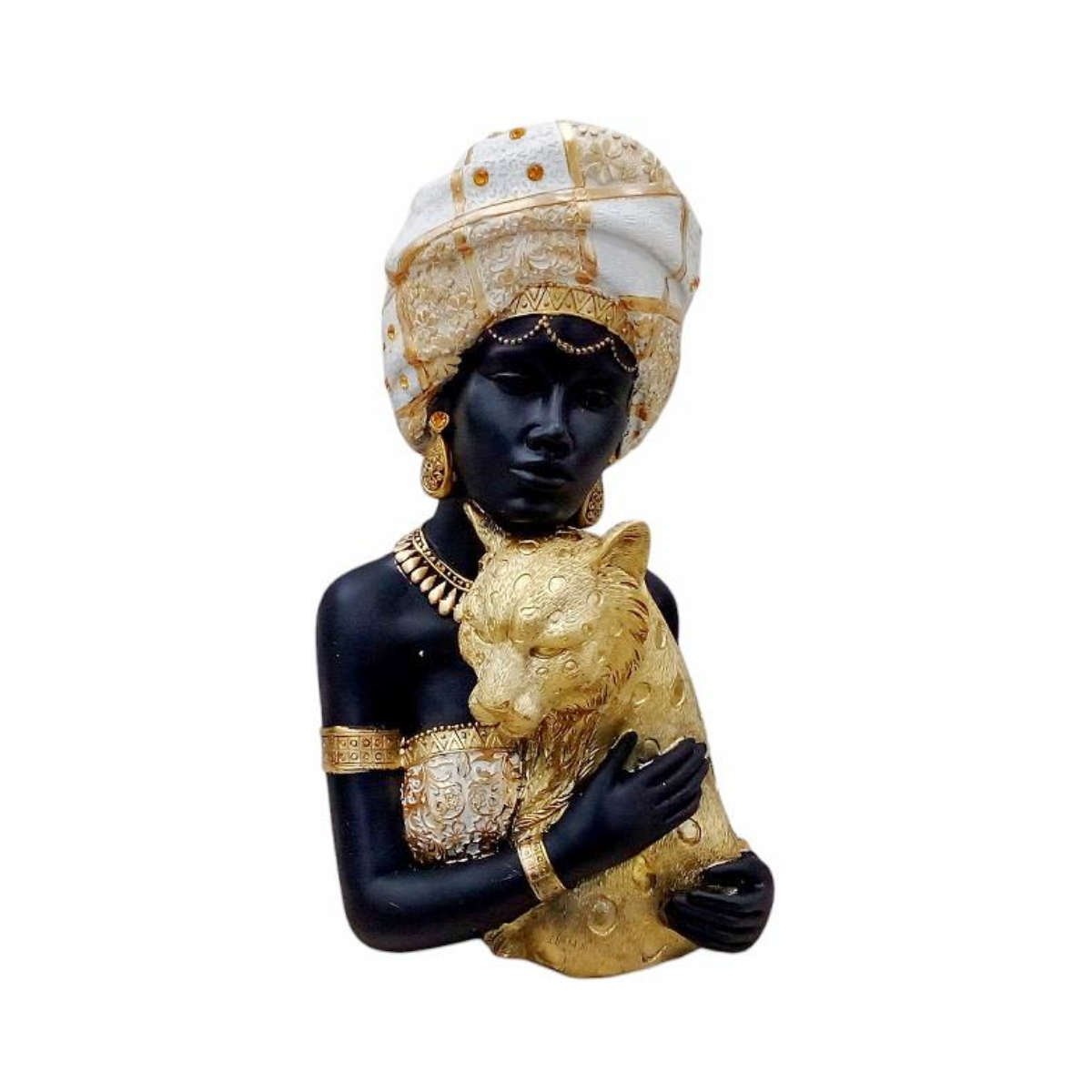 Figura Decorativa Africana con Jaguar Buinzoo