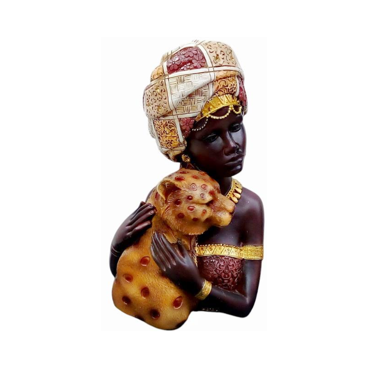 Figura Decorativa Africana con Jaguar Buinzoo