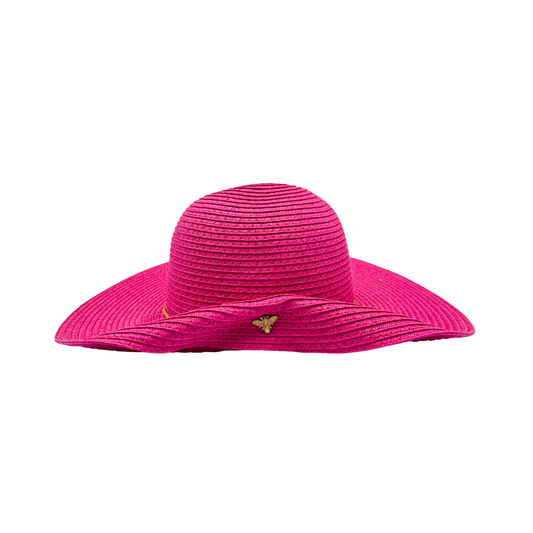 Sombrero Mujer Pajilla Rosa Ala Corta