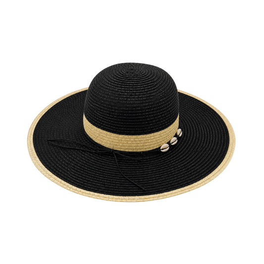 Sombrero Mujer Pajilla Bicolor Negro Buinzoo