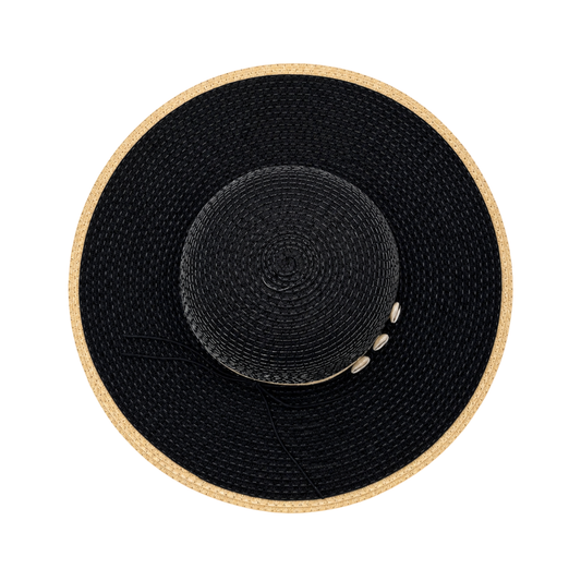 Sombrero Mujer Pajilla Bicolor Negro Buinzoo