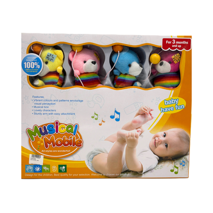 Movil De Bebe Musical Ositos Arcoiris