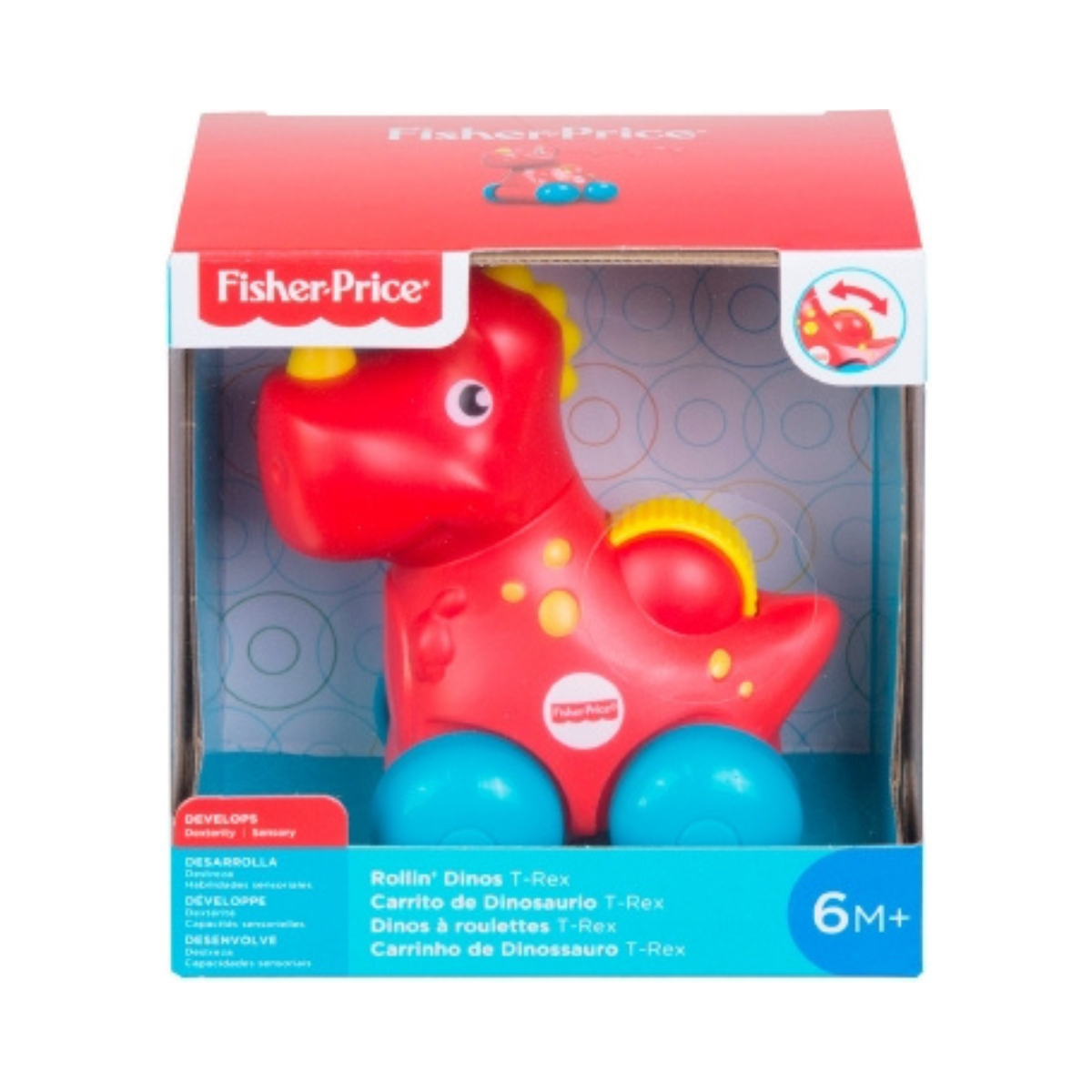 Juguete Carrito De Dinosaurio T-rex y Triceratops Fisher-Price