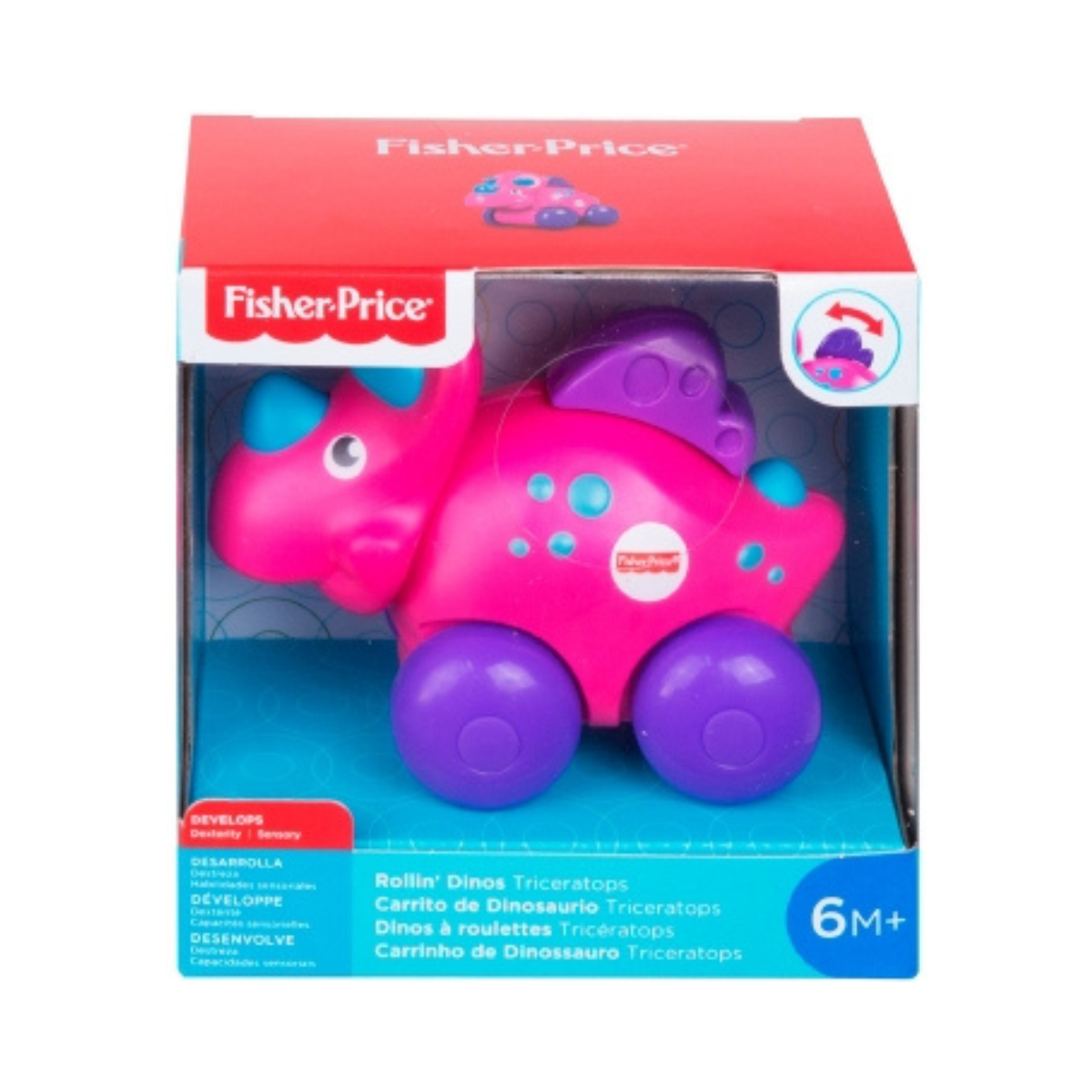 Juguete Carrito De Dinosaurio T-rex y Triceratops Fisher-Price