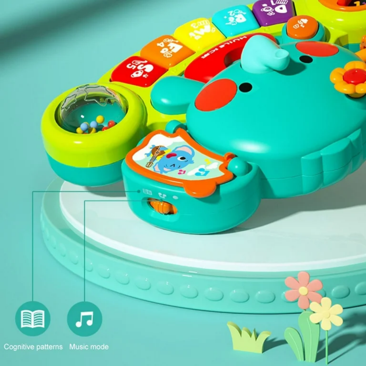 Juguete Teclado Musical con Luz Elefante