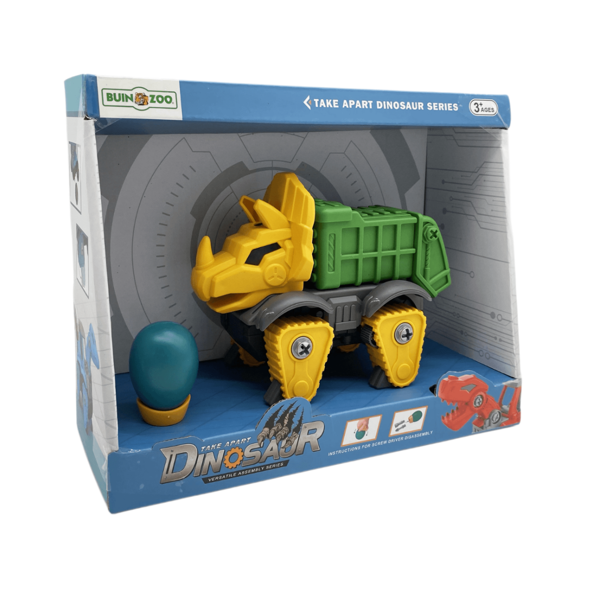 Juguete Bulldozer Dinosaurio Serie de 3 Dinozoo