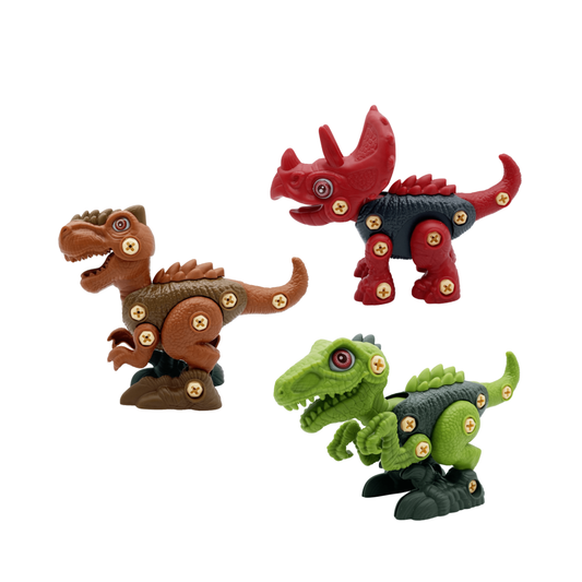 Juguete de Ensamble Dinosaurios Serie de 3 Dinozoo