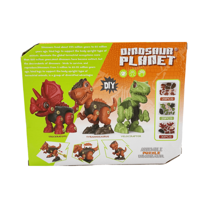 Juguete de Ensamble Dinosaurios Serie de 3 Dinozoo