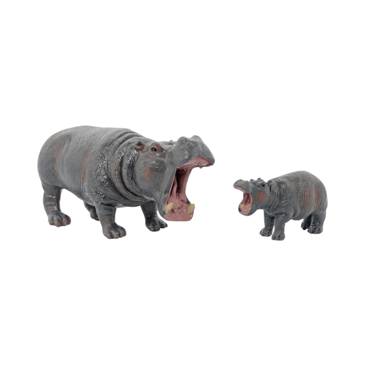 Set 2 Figuras Animales Hipopotamos Buinzoo