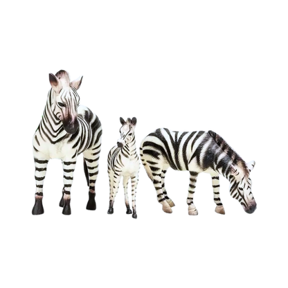 Set 3 Figuras de Animales Cebras Buinzoo