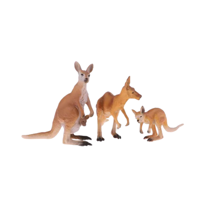 Set 3 Figuras de Animales Canguros Buinzoo