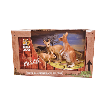 Set 3 Figuras de Animales Canguros Buinzoo