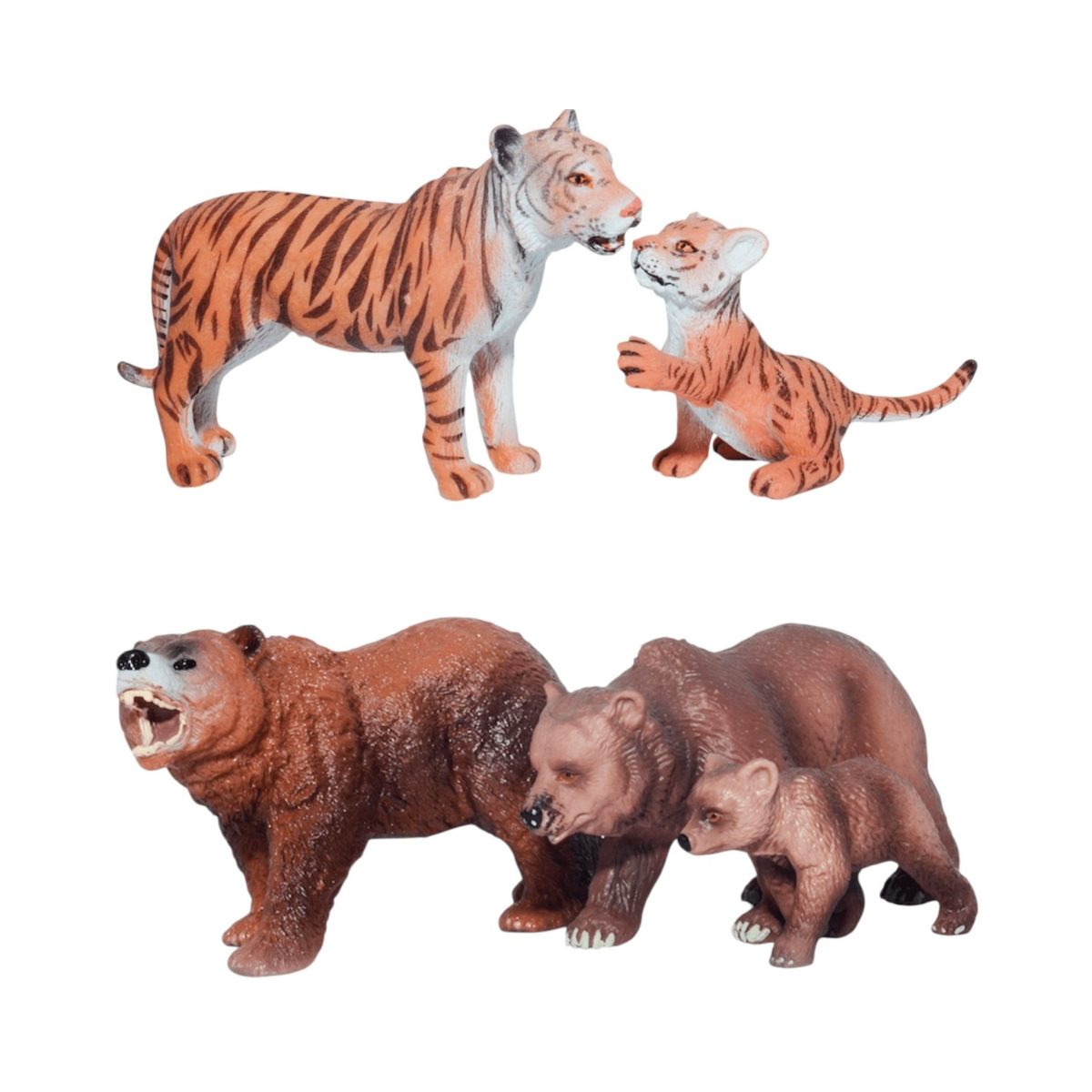 Set 5 Figuras de Animales Osos y Tigres Buinzoo