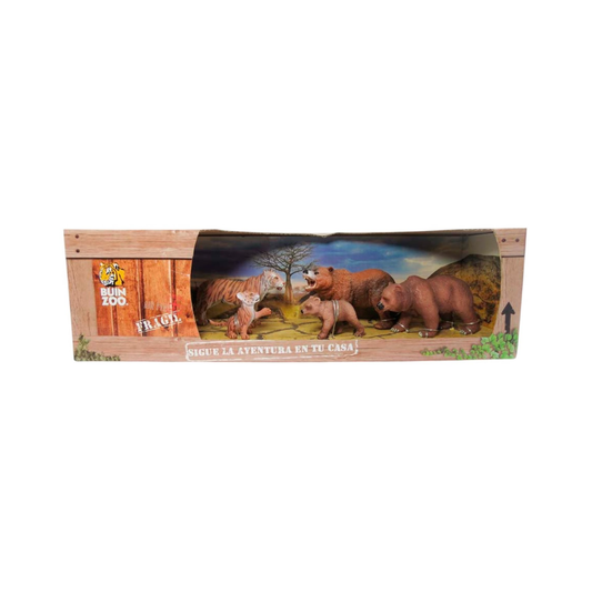 Set 5 Figuras de Animales Osos y Tigres Buinzoo
