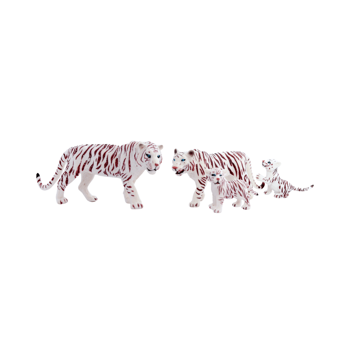 Set 4 Figuras de Animales Tigres Blancos Buinzoo