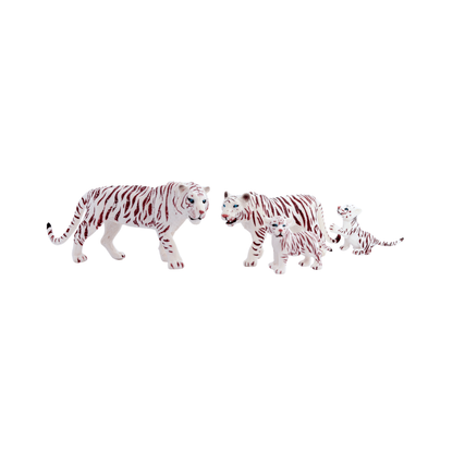 Set 4 Figuras de Animales Tigres Blancos Buinzoo