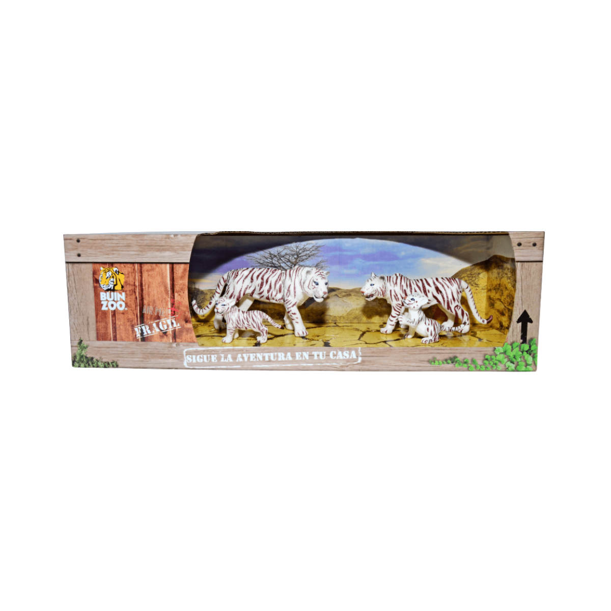Set 4 Figuras de Animales Tigres Blancos Buinzoo