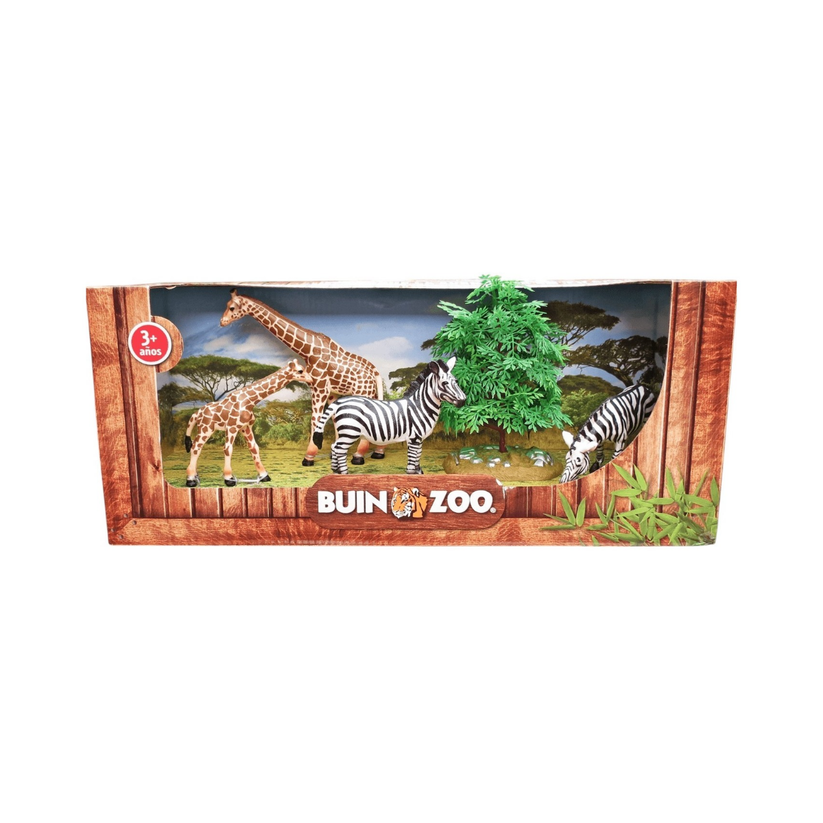 Set 4 Figuras de Animales Jirafas y Cebras Buinzoo