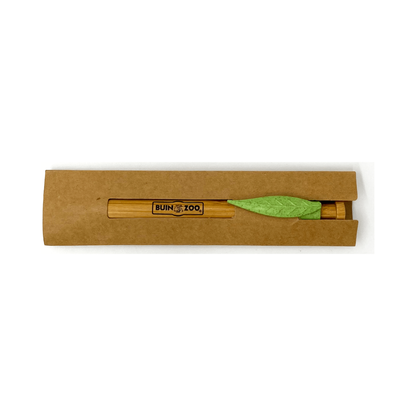 Lapiz Portaminas de Bambu con estuche ecologico clip verde Buinzoo