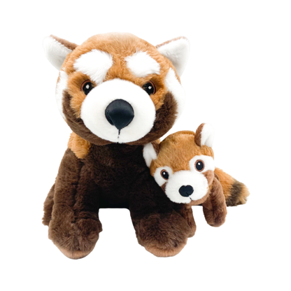 Peluche Panda Rojo Con Bebe 25 cm Buinzoo