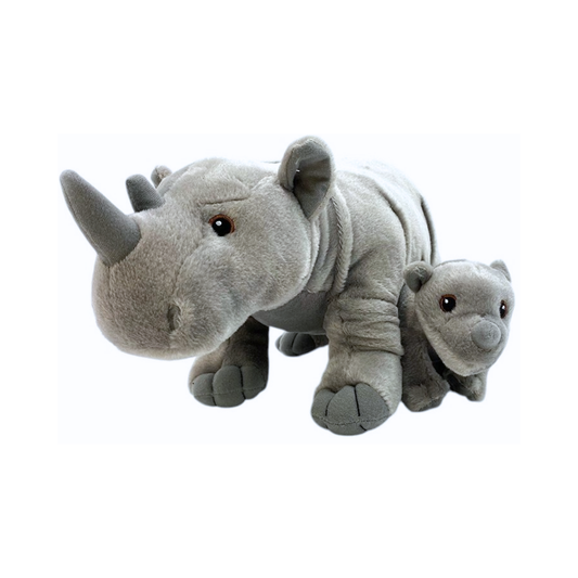 Peluche Rinoceronte con Bebe 35 cm Buinzoo