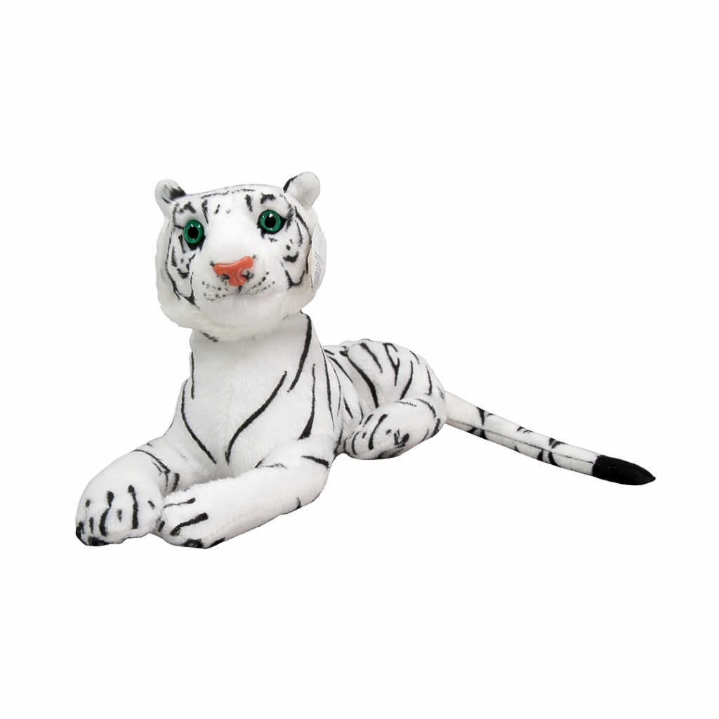 Peluche Tigre Blanco Acostado 40 cm Buinzoo