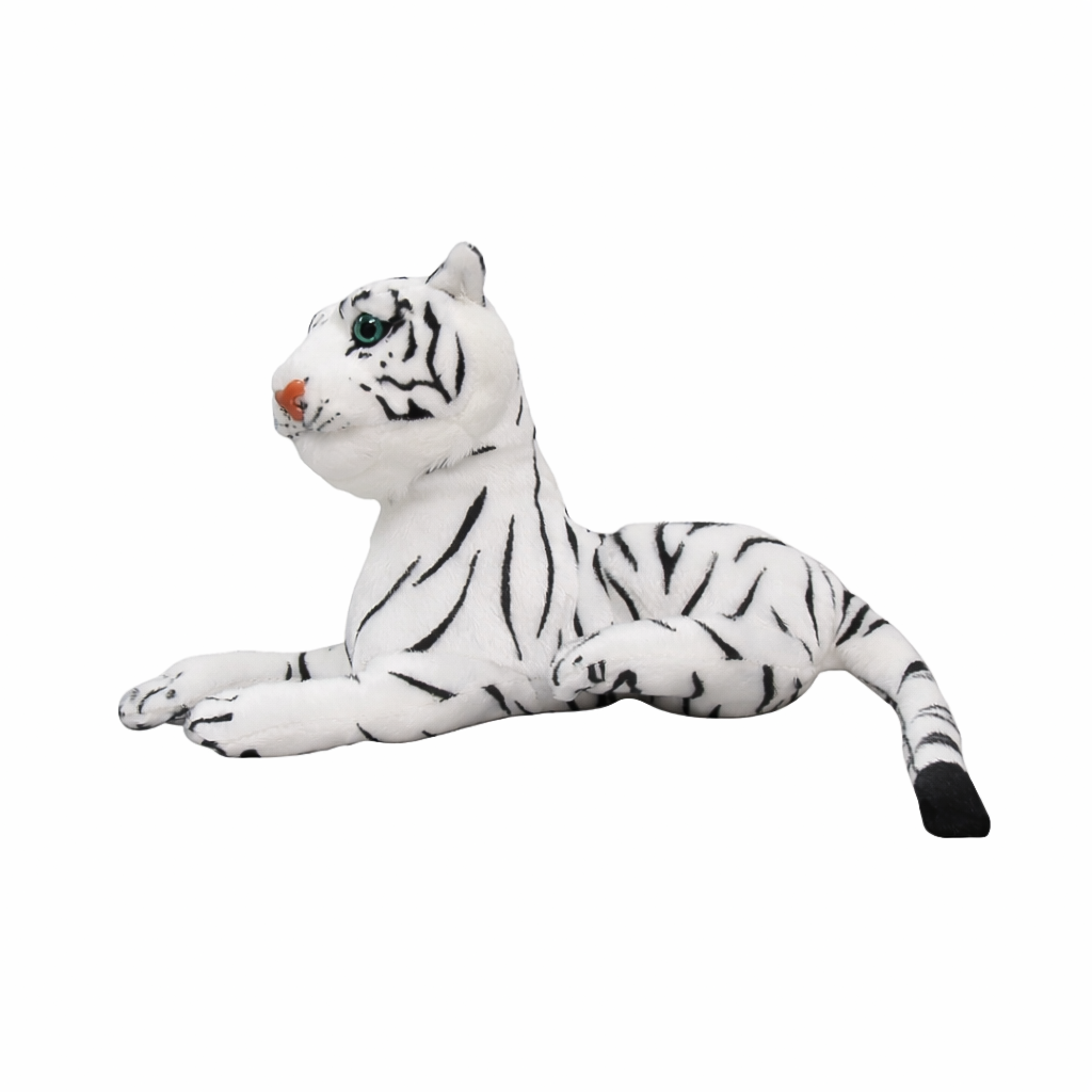Peluche Tigre Blanco Acostado 40 cm Buinzoo