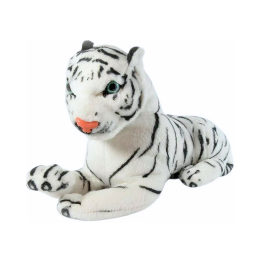 Peluche Tigre Blanco Acostado 30 cm Buinzoo