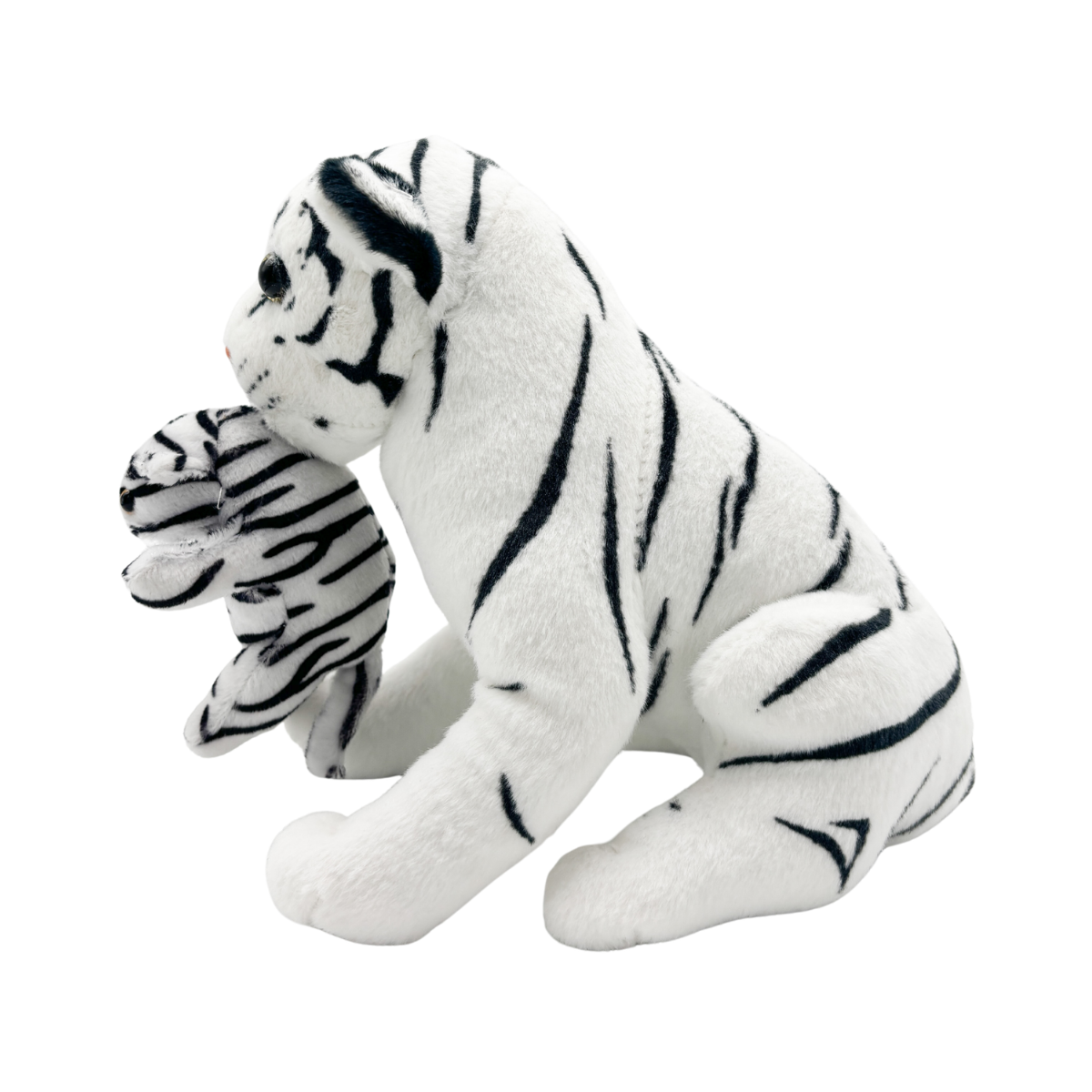 Peluche Tigre Blanco con Bebe 33 cm Buinzoo