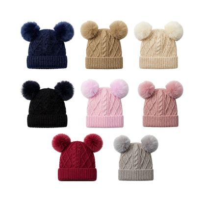 Gorro Chic Chiporro Doble Pompón Infantil Buinzoo